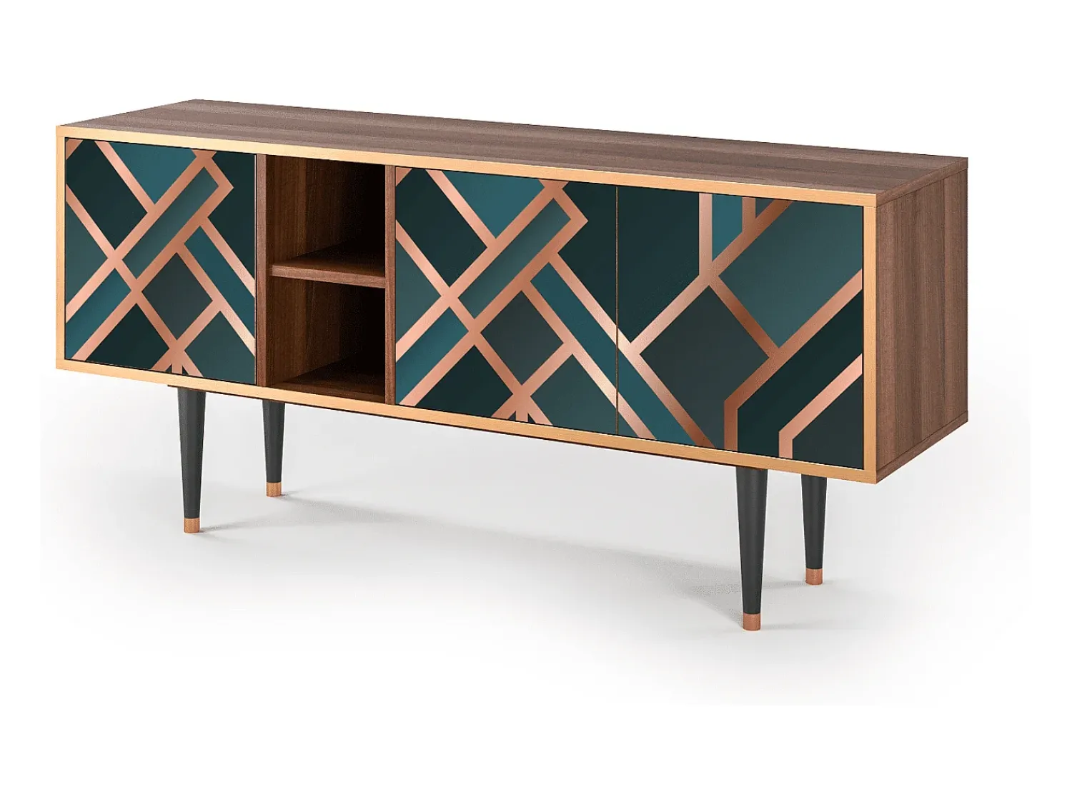 Móvel De Tv| Mueble de TV - 150х69х41 cm - T5 - Bronze Crossroad, Nogueira Castanho