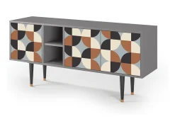 Móvel De Tv* Mueble de TV - 150х69х41 cm - T5 - Brown Sensation, Cinza Cinzento