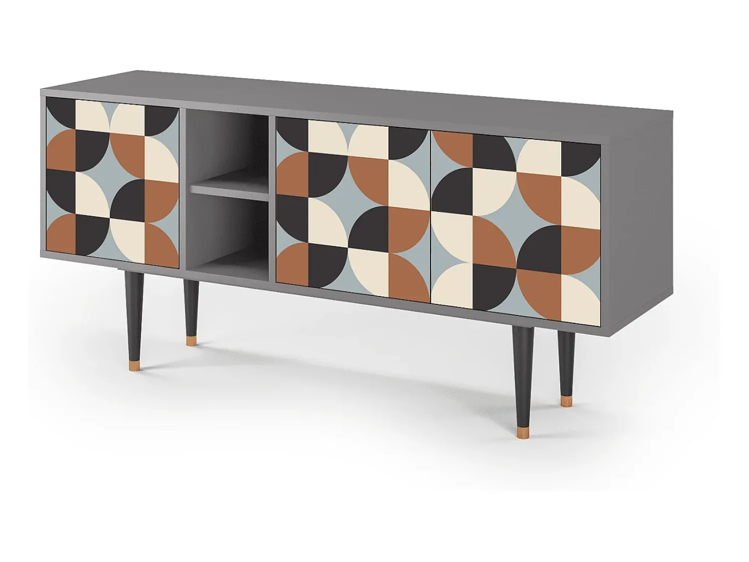 Móvel De Tv* Mueble de TV - 150х69х41 cm - T5 - Brown Sensation, Cinza Cinzento