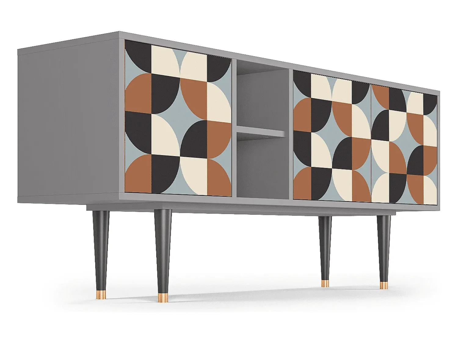 Móvel De Tv* Mueble de TV - 150х69х41 cm - T5 - Brown Sensation, Cinza Cinzento
