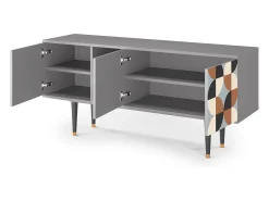 Móvel De Tv* Mueble de TV - 150х69х41 cm - T5 - Brown Sensation, Cinza Cinzento