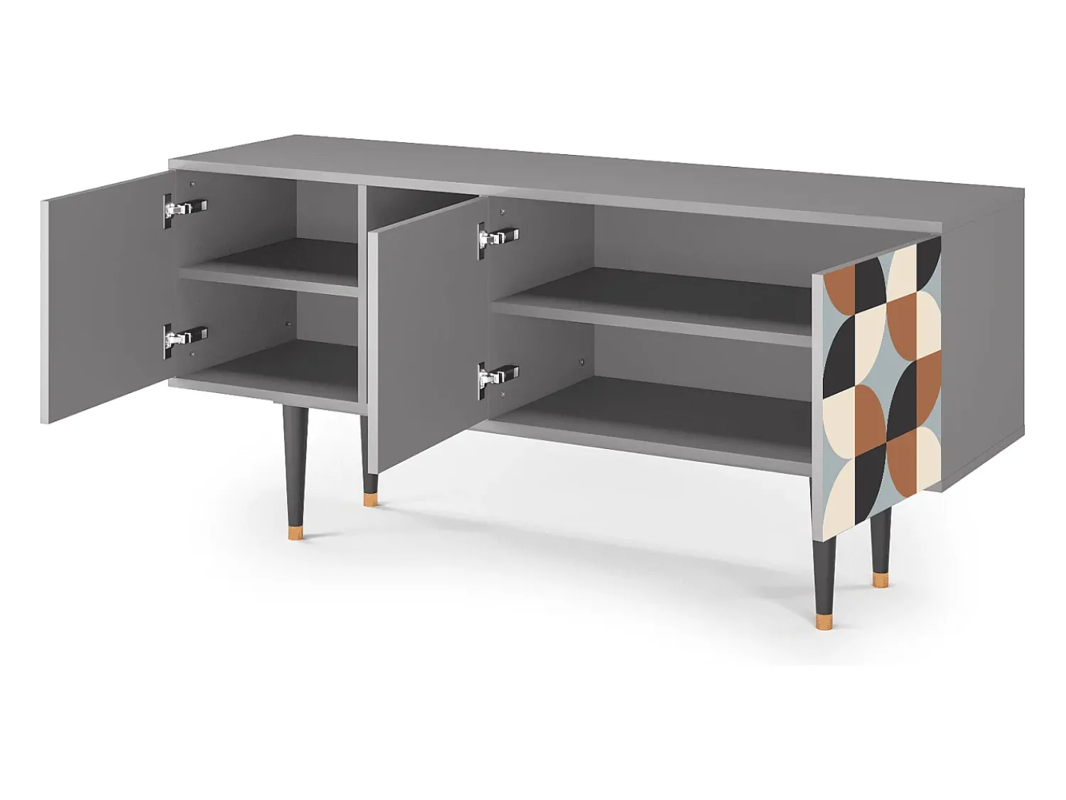 Móvel De Tv* Mueble de TV - 150х69х41 cm - T5 - Brown Sensation, Cinza Cinzento