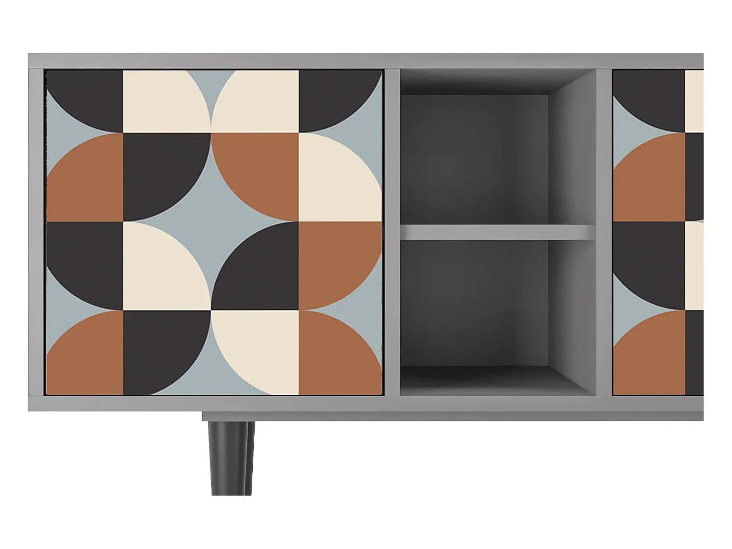Móvel De Tv* Mueble de TV - 150х69х41 cm - T5 - Brown Sensation, Cinza Cinzento