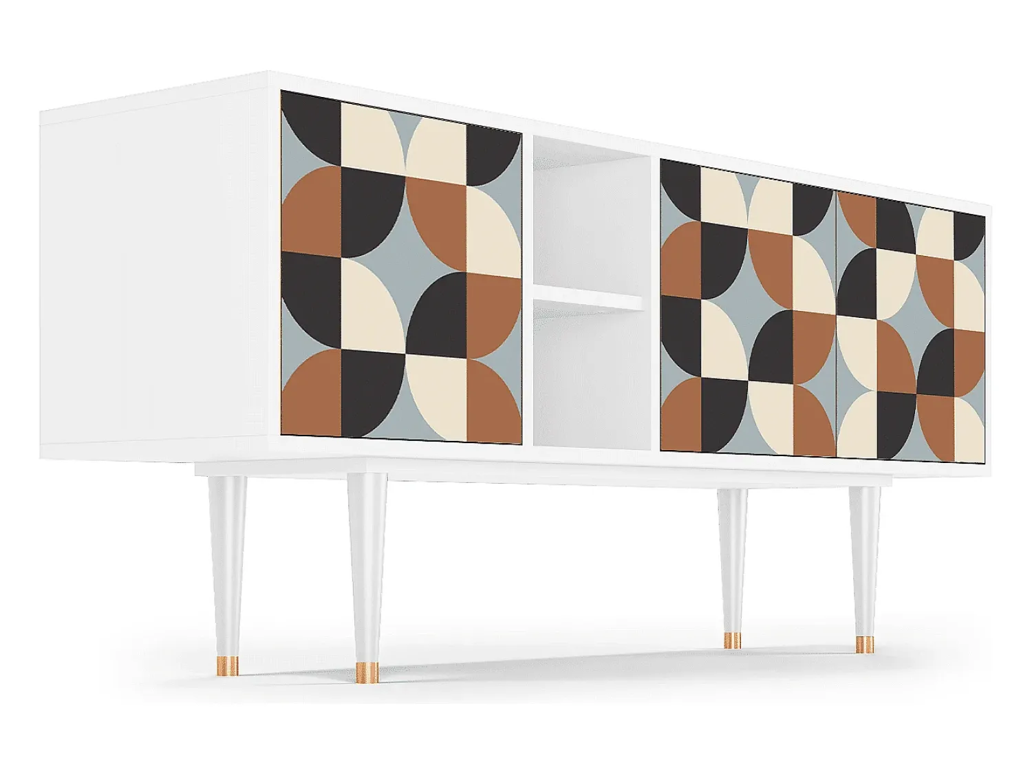Mueble de TV - 150х69х41 cm - T5 - Brown Sensation, Branco^ Móvel De Tv
