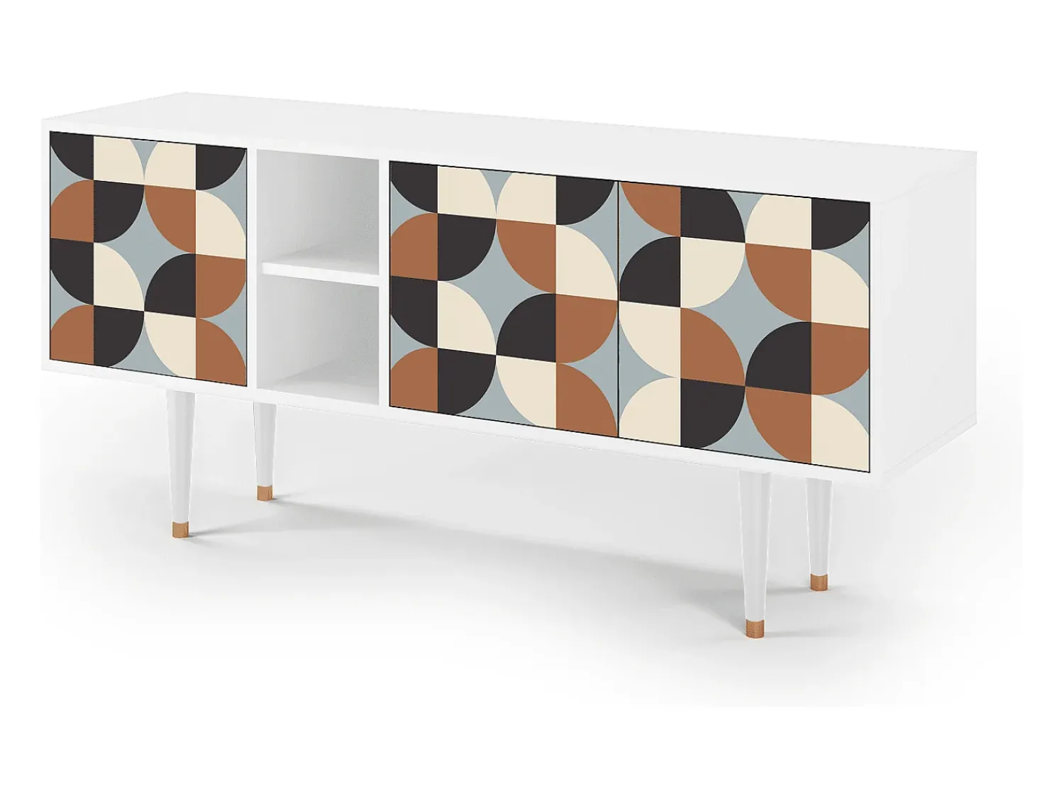Mueble de TV - 150х69х41 cm - T5 - Brown Sensation, Branco^ Móvel De Tv