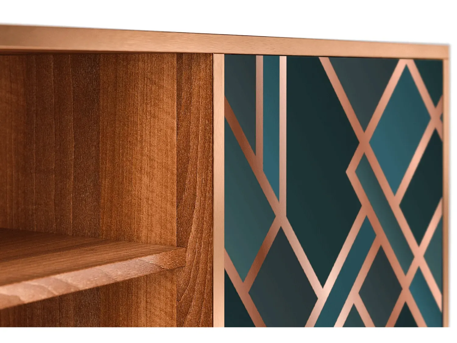 Móvel De Tv* Mueble de TV - 170х69х48 cm - T2 - Bronze Crossroad, Nogueira Castanho