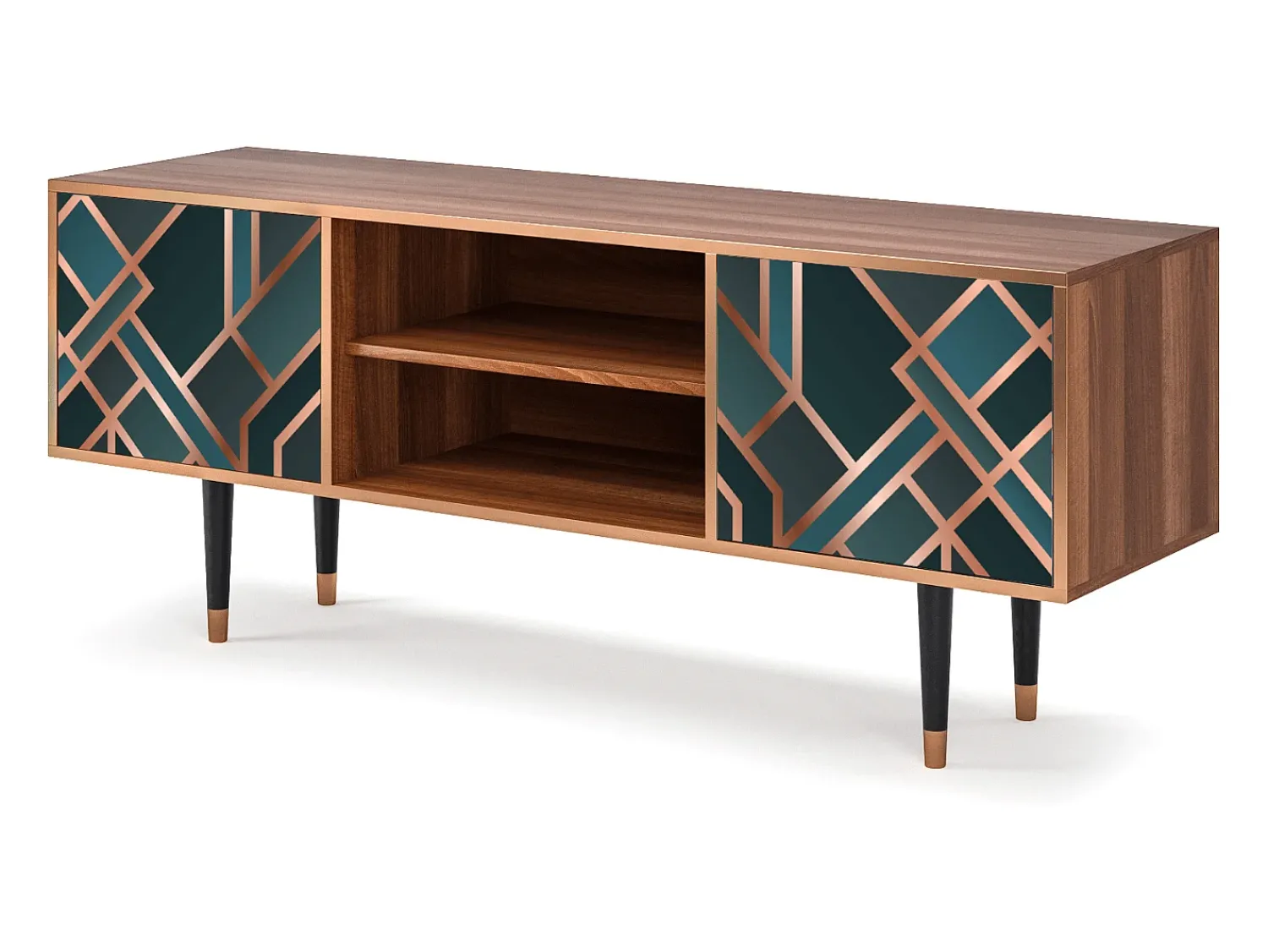 Móvel De Tv* Mueble de TV - 170х69х48 cm - T2 - Bronze Crossroad, Nogueira Castanho