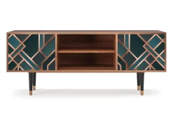 Móvel De Tv* Mueble de TV - 170х69х48 cm - T2 - Bronze Crossroad, Nogueira Castanho