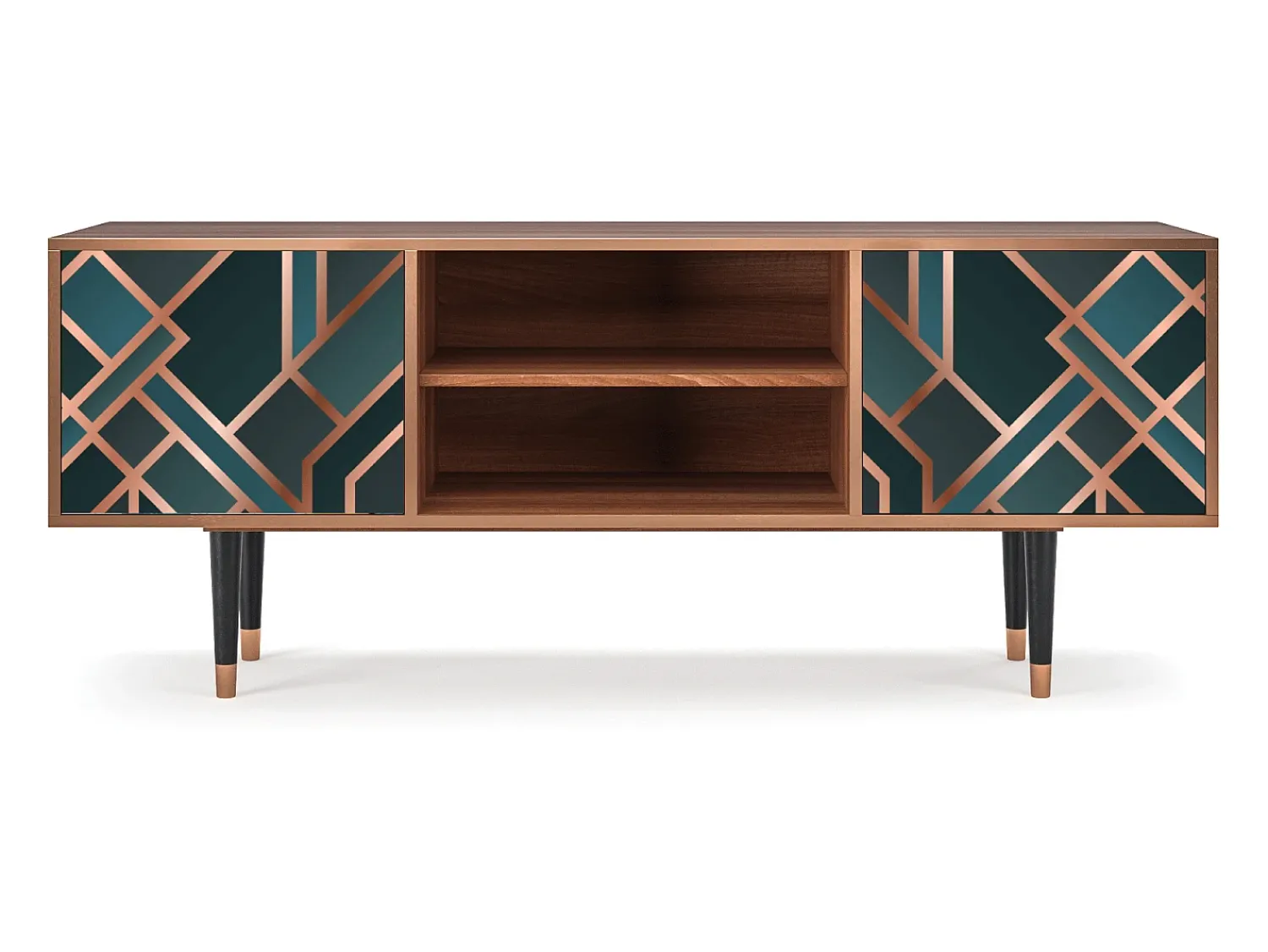 Móvel De Tv* Mueble de TV - 170х69х48 cm - T2 - Bronze Crossroad, Nogueira Castanho