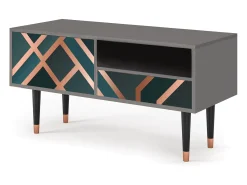Discount Mueble de TV - 115х59х48 cm - T3 - Bronze Crossroad, Cinza Cinzento