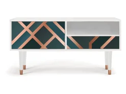 Mueble de TV - 115х59х48 cm - T3 - Bronze Crossroad, Branco^ Móvel De Tv