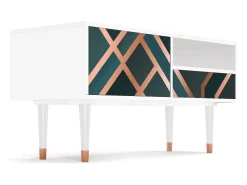 Mueble de TV - 115х59х48 cm - T3 - Bronze Crossroad, Branco^ Móvel De Tv