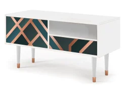 Mueble de TV - 115х59х48 cm - T3 - Bronze Crossroad, Branco^ Móvel De Tv