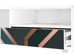 Mueble de TV - 115х59х48 cm - T3 - Bronze Crossroad, Branco^ Móvel De Tv