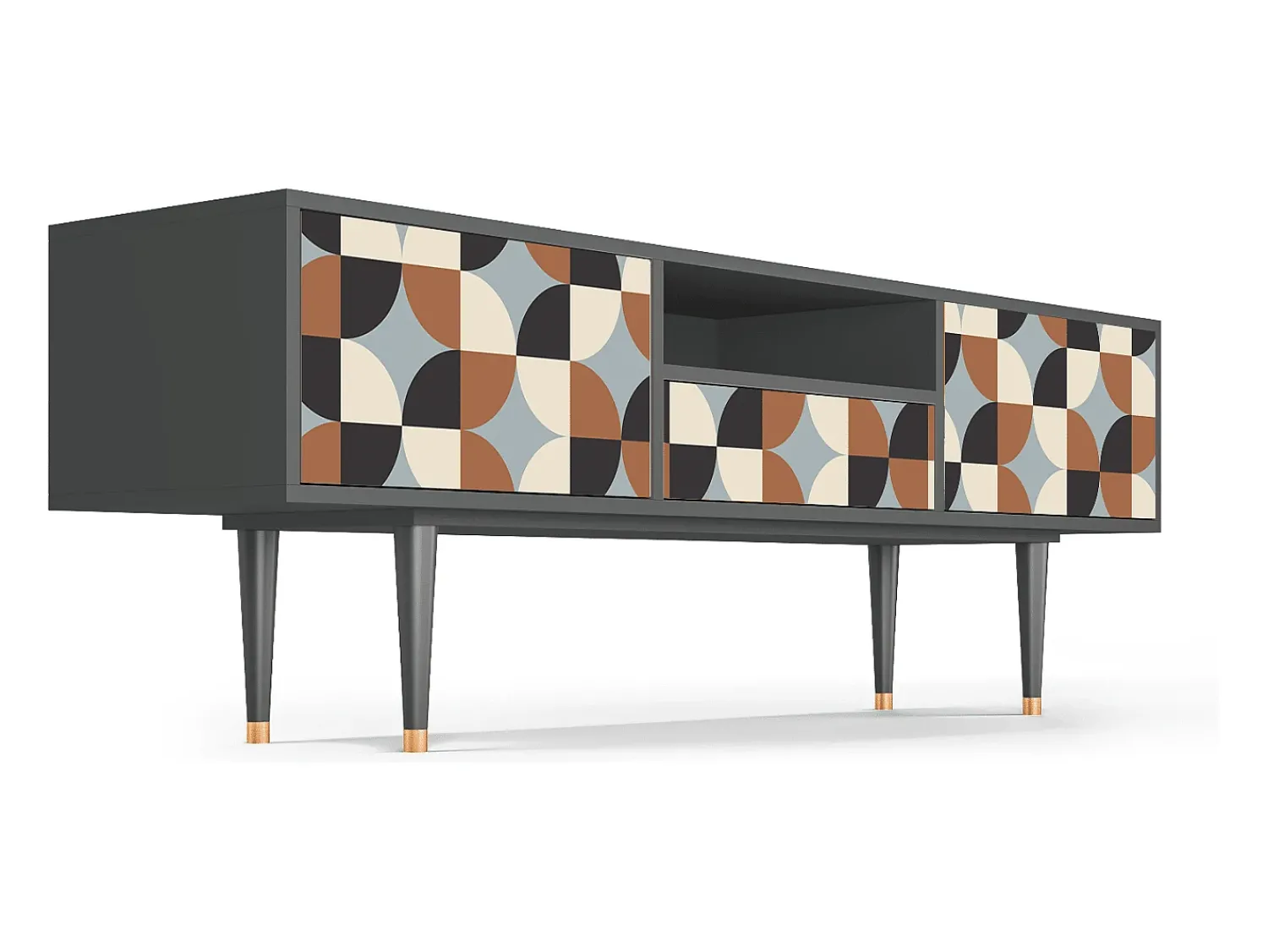 New Mueble de TV - 170х59х41 cm - T6 - Brown Sensation, Antracite Cinza antracite