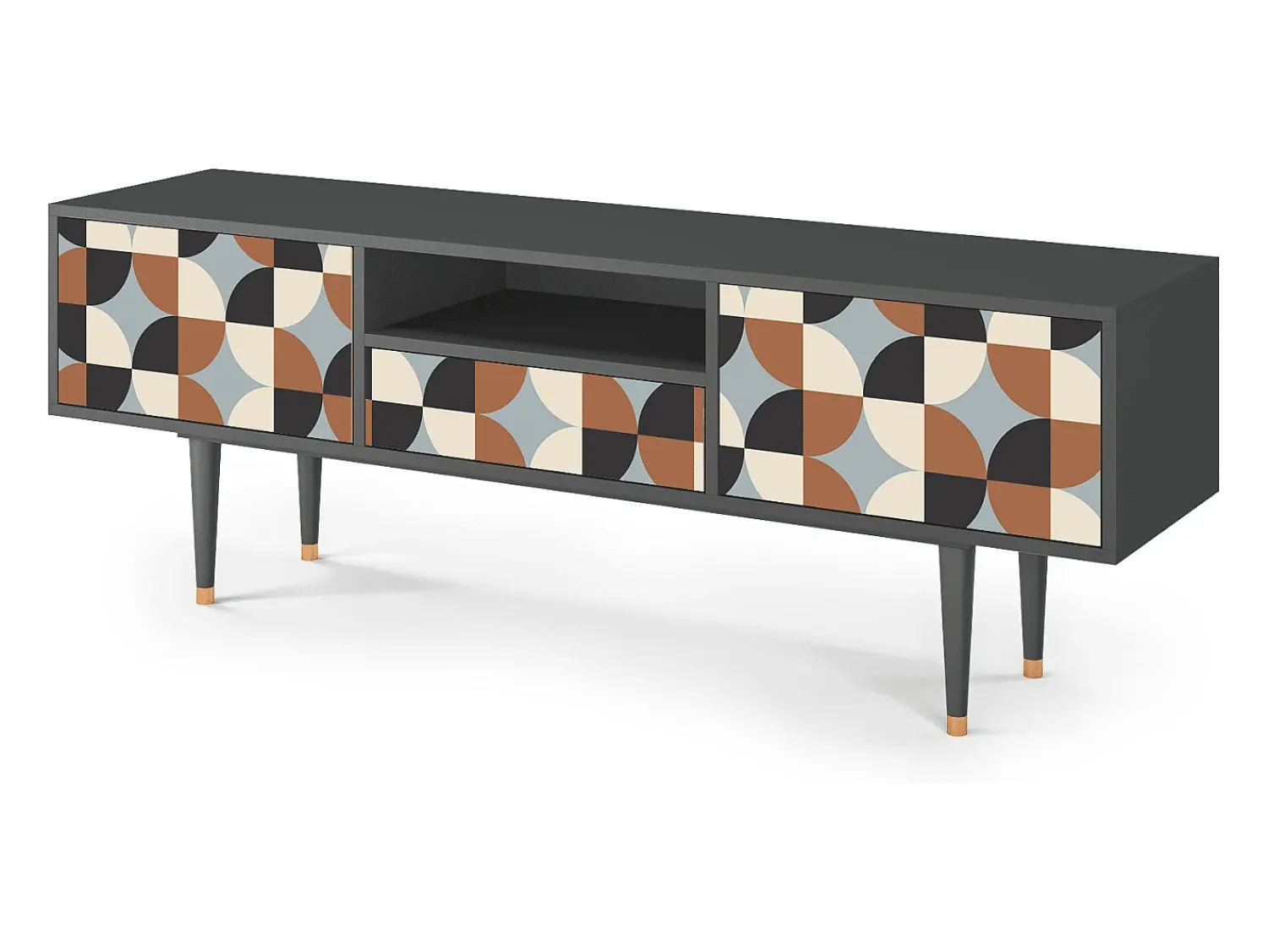New Mueble de TV - 170х59х41 cm - T6 - Brown Sensation, Antracite Cinza antracite