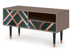 Móvel De Tv| Mueble de TV - 115х59х48 cm - T3 - Bronze Crossroad, Latte Bege