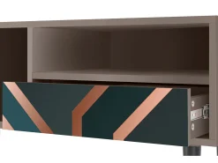 Móvel De Tv| Mueble de TV - 115х59х48 cm - T3 - Bronze Crossroad, Latte Bege
