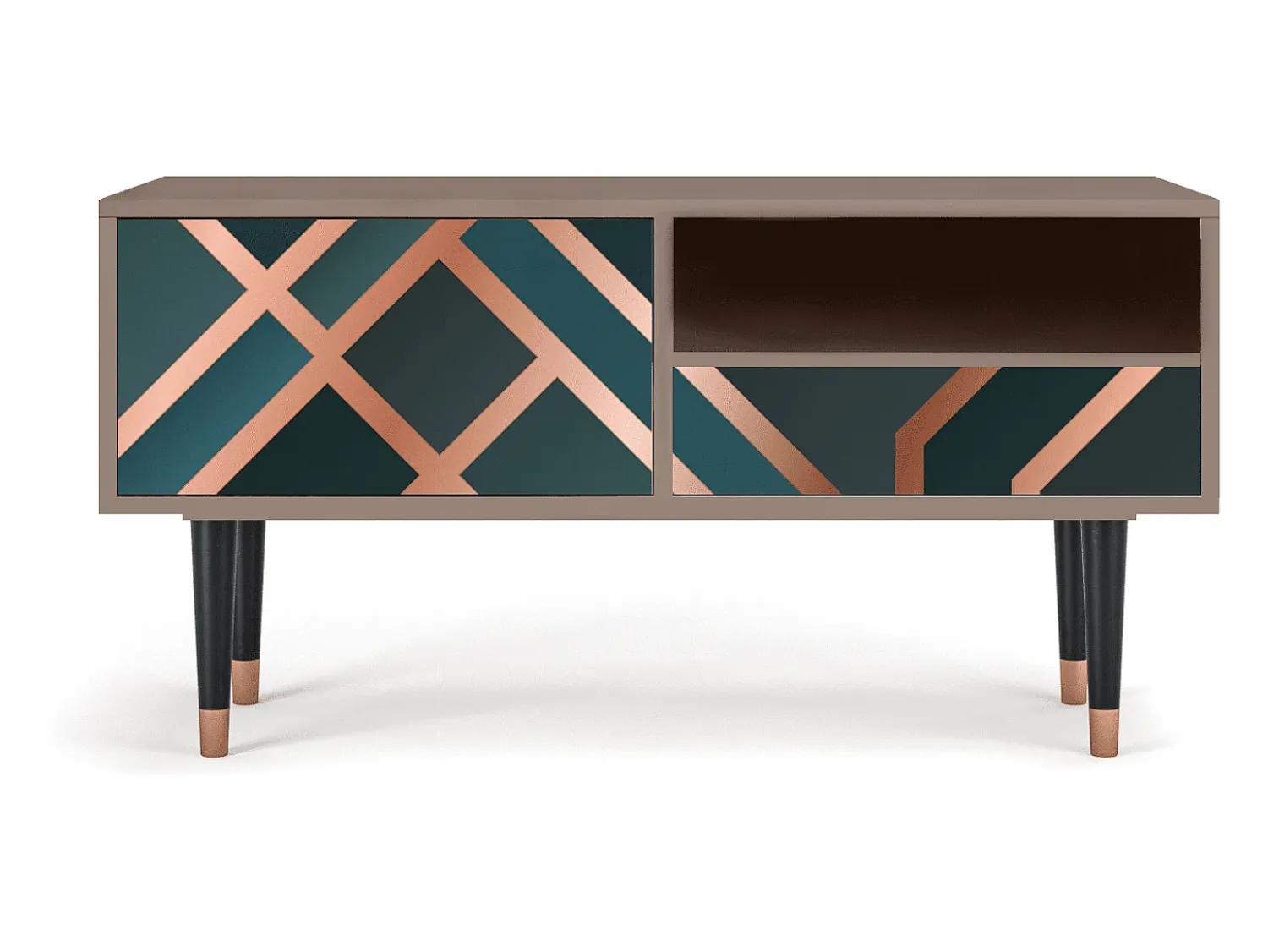 Móvel De Tv| Mueble de TV - 115х59х48 cm - T3 - Bronze Crossroad, Latte Bege