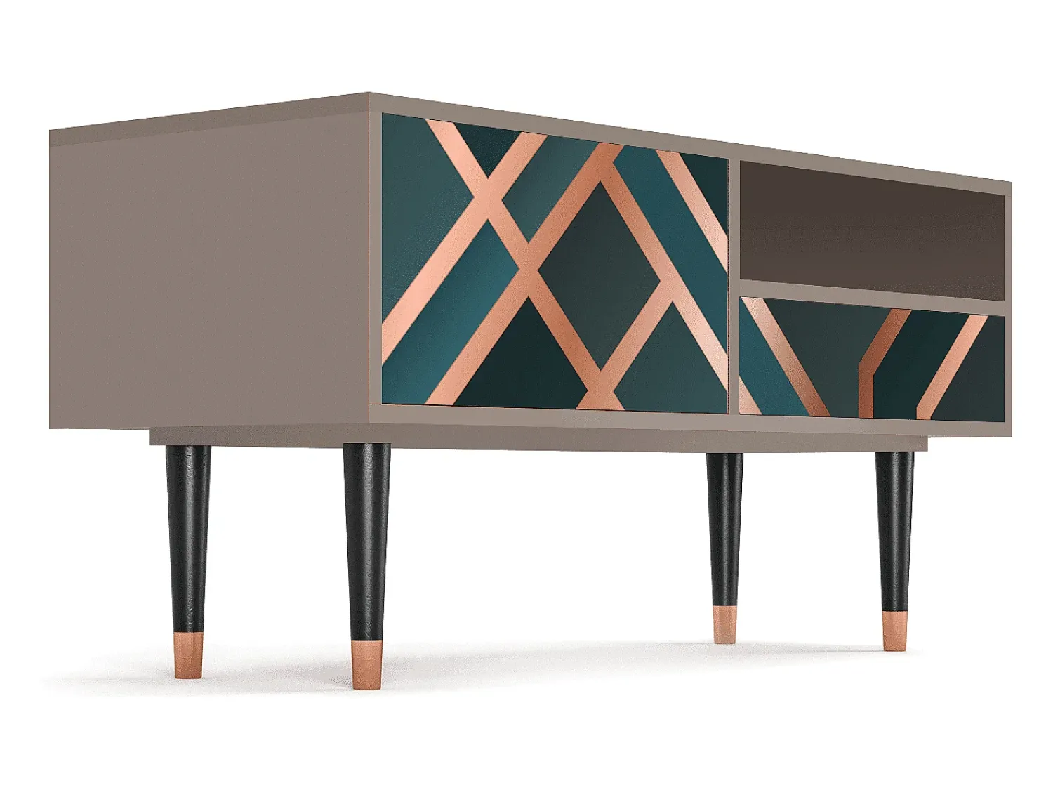 Móvel De Tv| Mueble de TV - 115х59х48 cm - T3 - Bronze Crossroad, Latte Bege