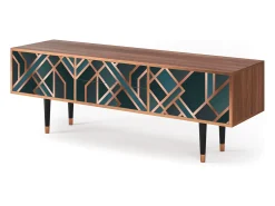 Móvel De Tv| Mueble de TV - 170х59х48 cm - T4 - Bronze Crossroad, Nogueira Castanho