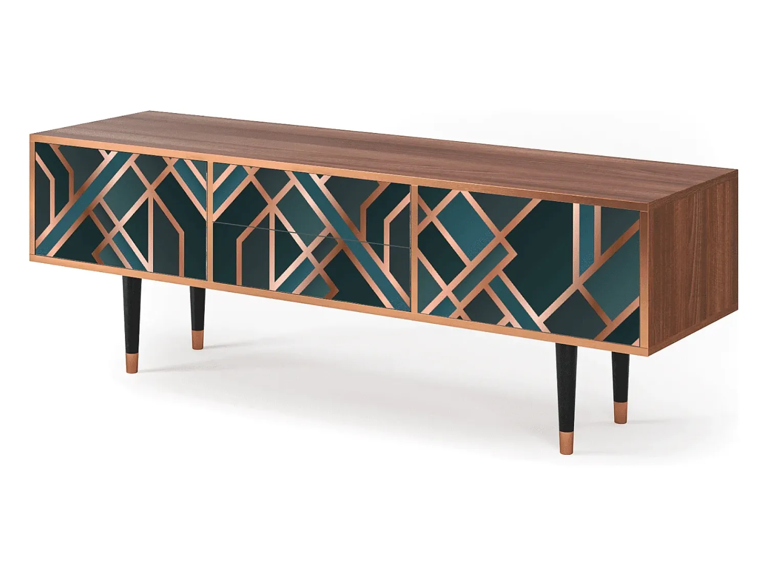 Móvel De Tv| Mueble de TV - 170х59х48 cm - T4 - Bronze Crossroad, Nogueira Castanho