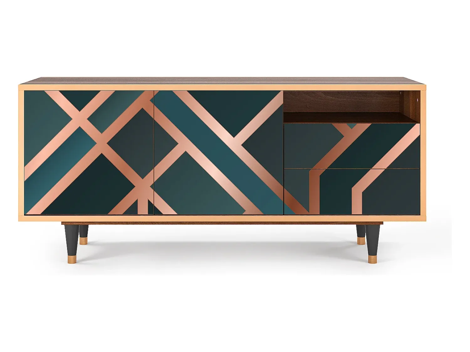 Mueble de TV - 125х56х41 cm - T7 - Bronze Crossroad, Nogueira^ Móvel De Tv