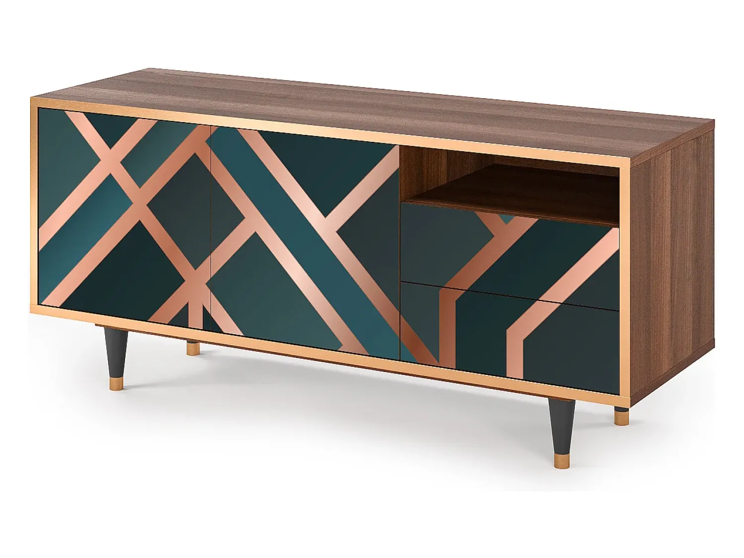 Mueble de TV - 125х56х41 cm - T7 - Bronze Crossroad, Nogueira^ Móvel De Tv