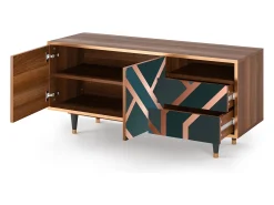 Mueble de TV - 125х56х41 cm - T7 - Bronze Crossroad, Nogueira^ Móvel De Tv