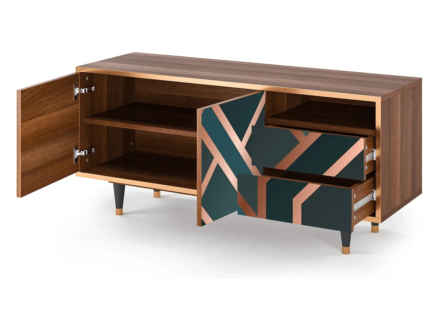 Mueble de TV - 125х56х41 cm - T7 - Bronze Crossroad, Nogueira^ Móvel De Tv