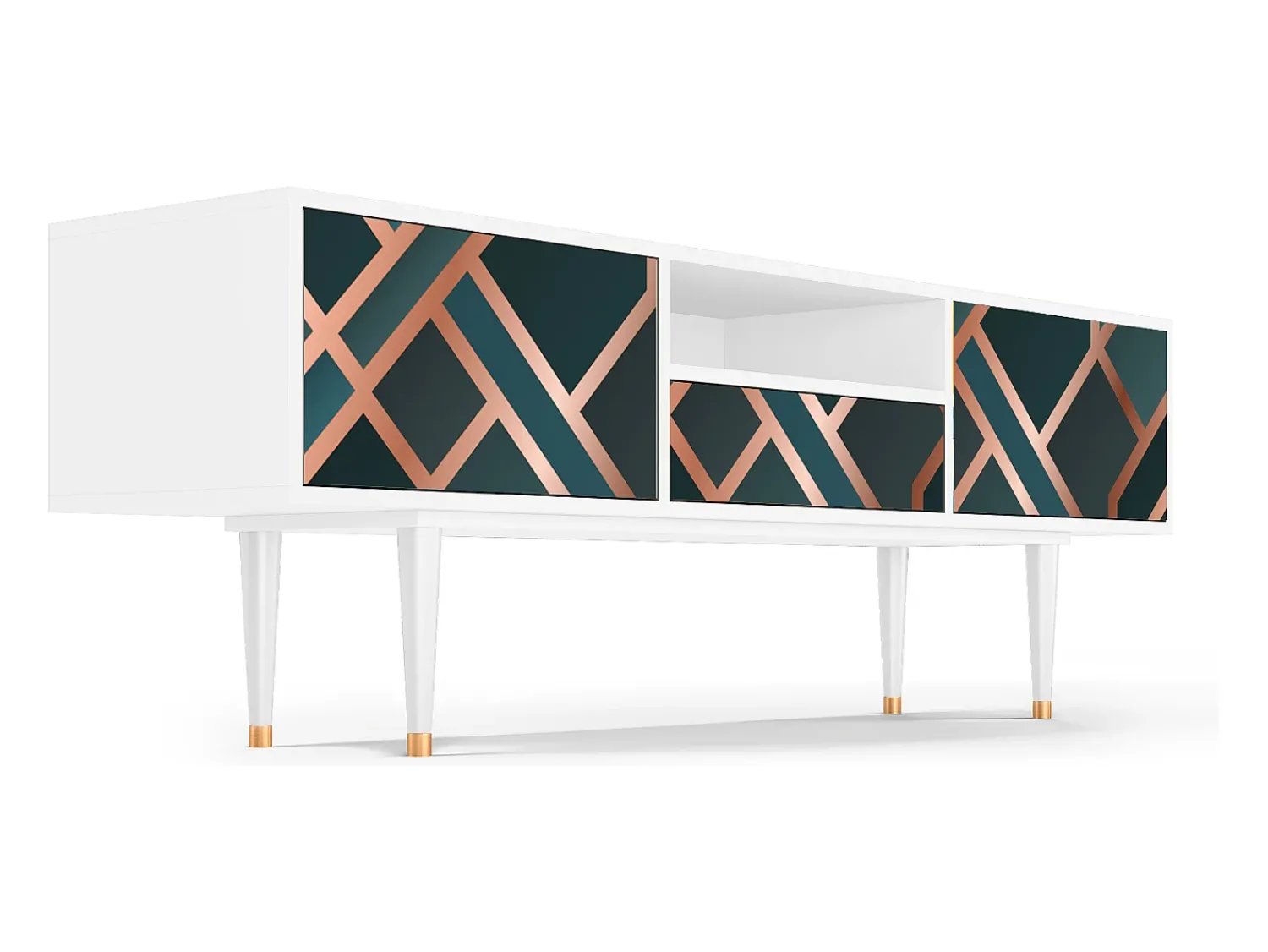 Mueble de TV - 170х59х41 cm - T6 - Bronze Crossroad, Branco Bege