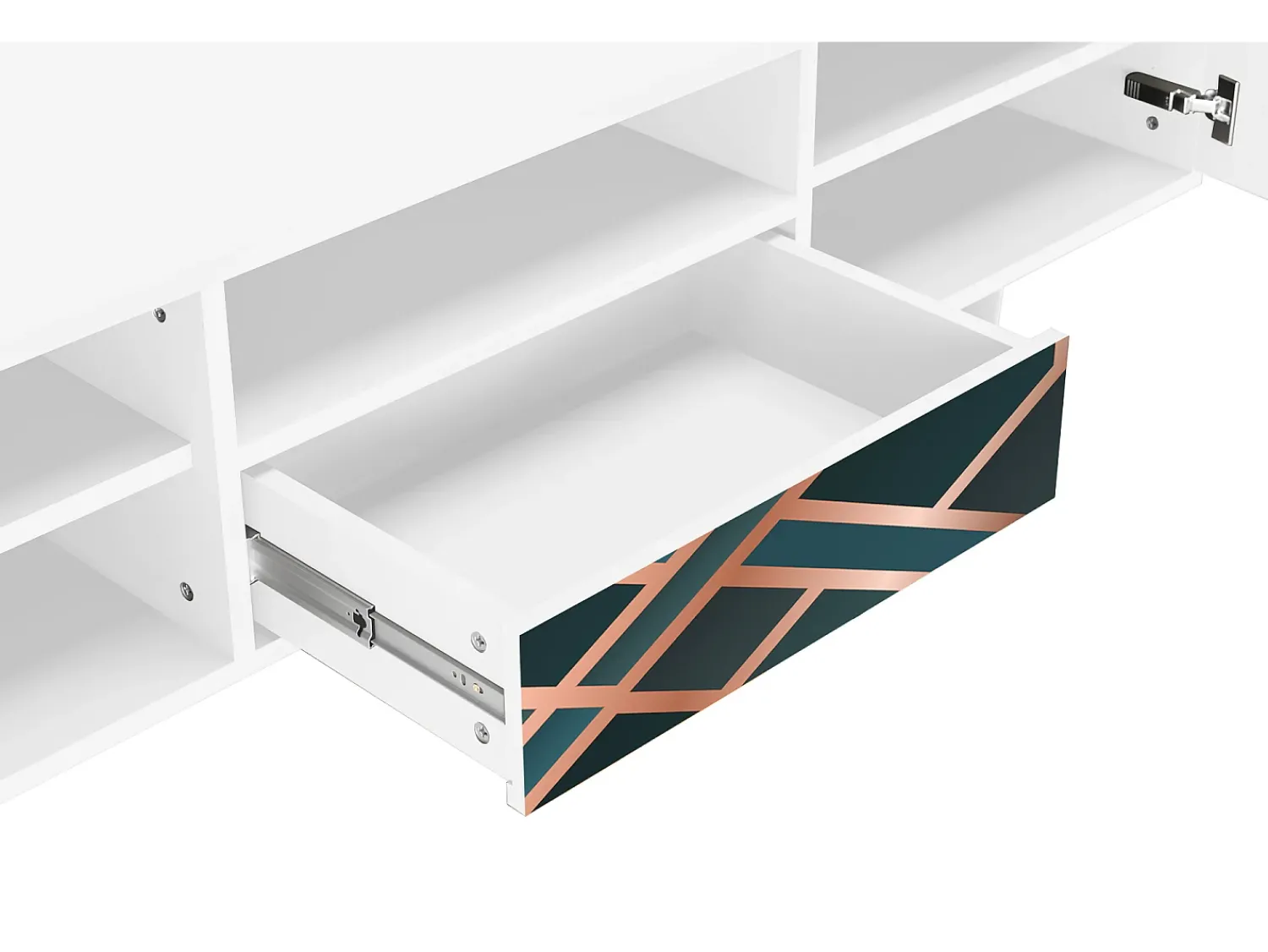 Mueble de TV - 170х59х41 cm - T6 - Bronze Crossroad, Branco Bege