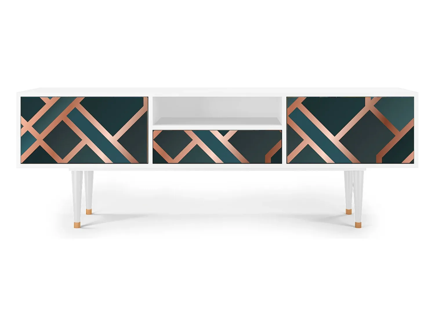 Mueble de TV - 170х59х41 cm - T6 - Bronze Crossroad, Branco Bege