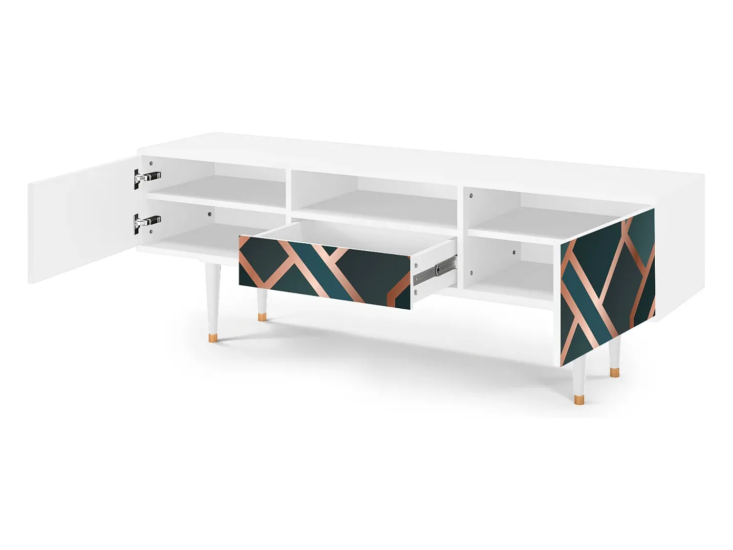 Mueble de TV - 170х59х41 cm - T6 - Bronze Crossroad, Branco Bege