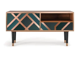 Móvel De Tv* Mueble de TV - 115х59х48 cm - T3 - Bronze Crossroad, Nogueira Castanho