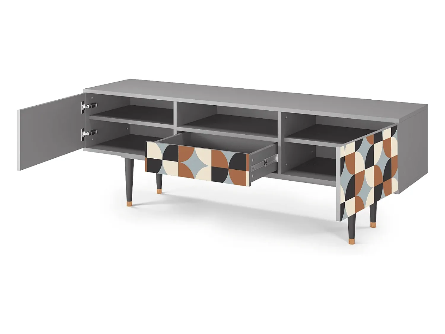 Mueble de TV - 170х59х41 cm - T6 - Brown Sensation, Cinza^ Móvel De Tv