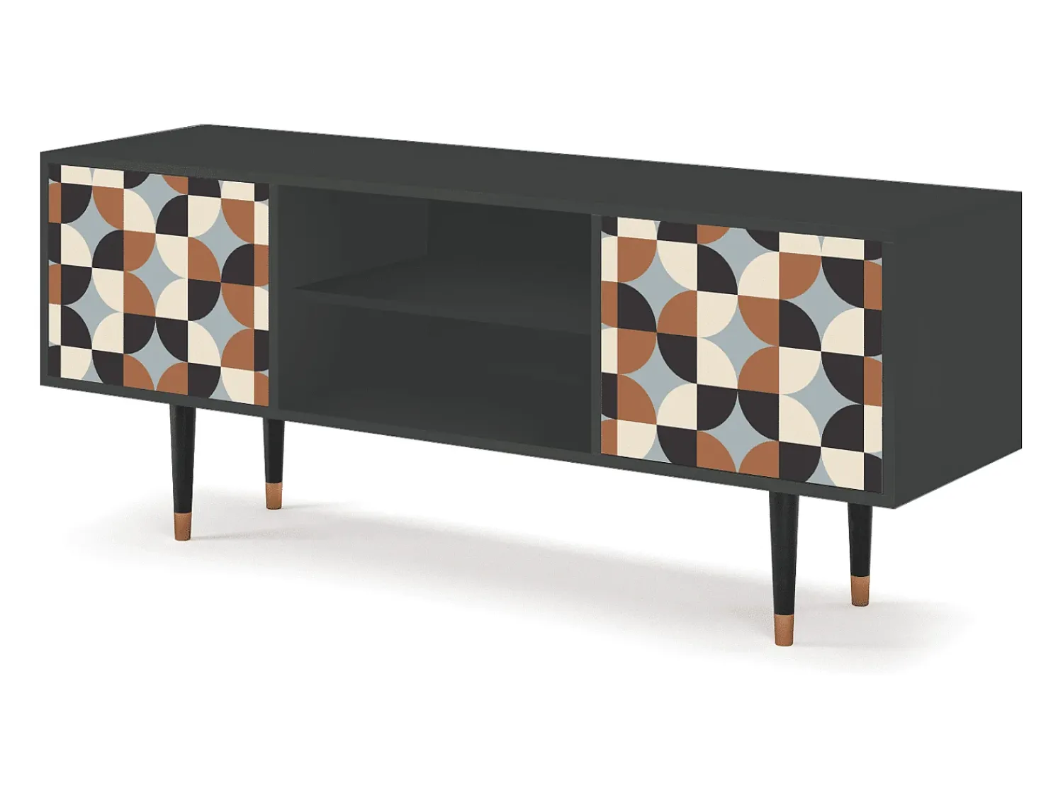 New Mueble de TV - 170х69х48 cm - T2 - Brown Sensation, Antracite Cinza antracite