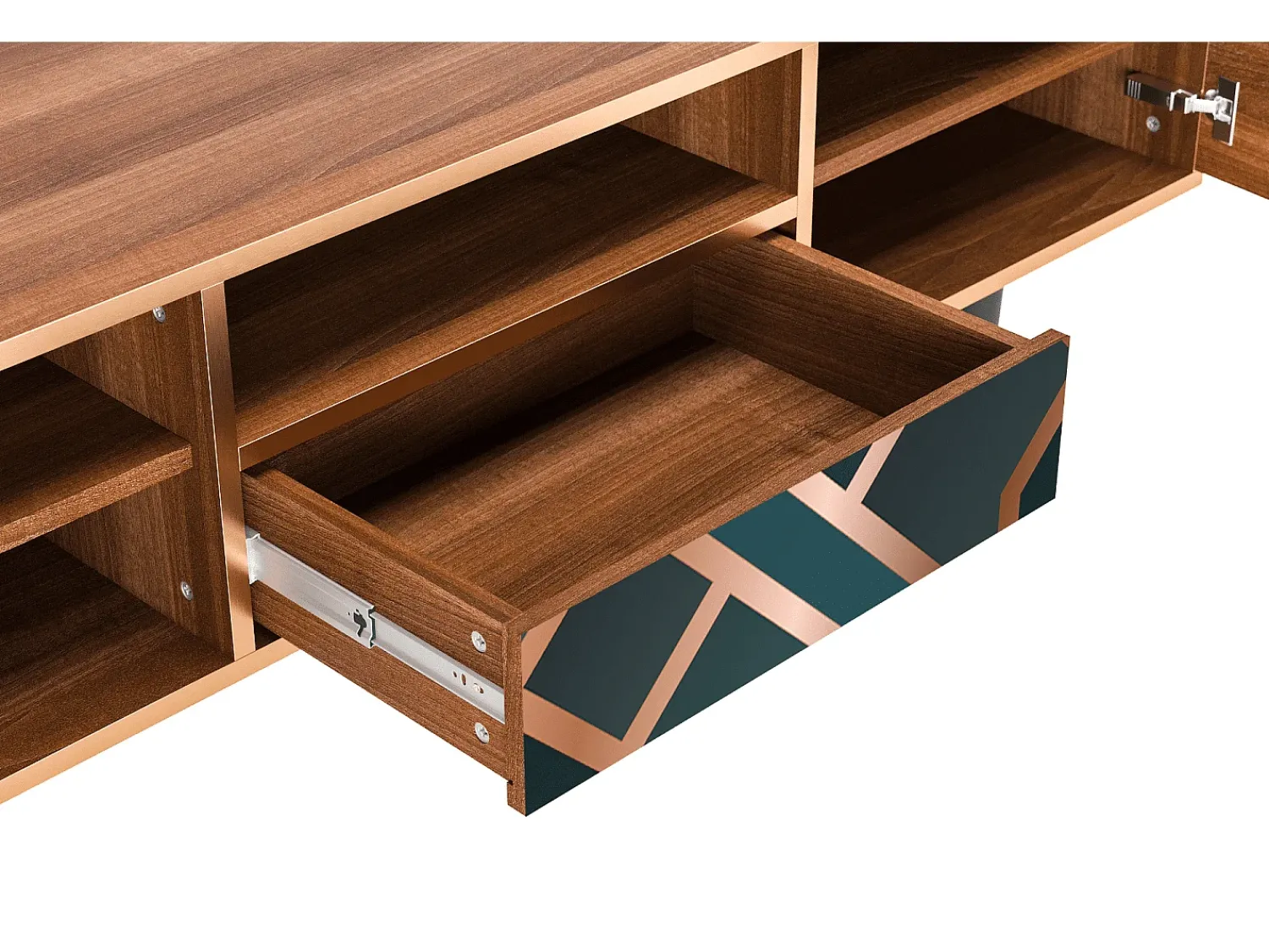 Mueble de TV - 170х59х41 cm - T6 - Bronze Crossroad, Nogueira Castanho