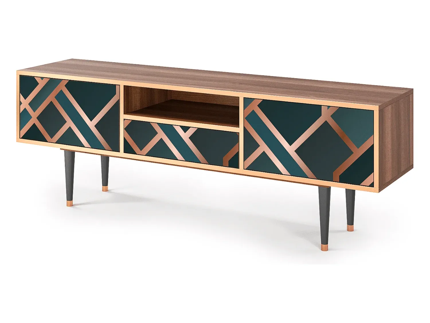 Mueble de TV - 170х59х41 cm - T6 - Bronze Crossroad, Nogueira Castanho