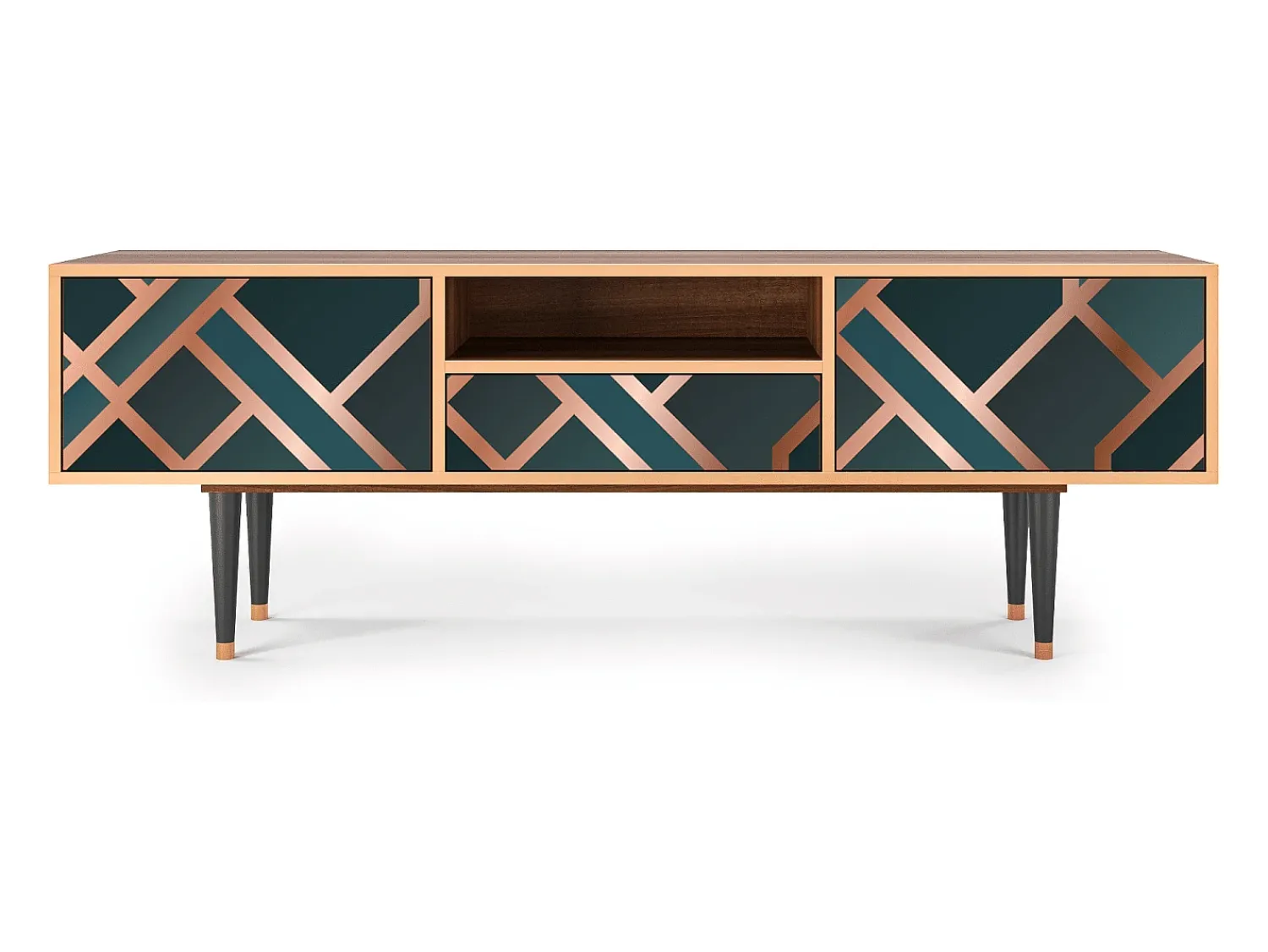 Mueble de TV - 170х59х41 cm - T6 - Bronze Crossroad, Nogueira Castanho