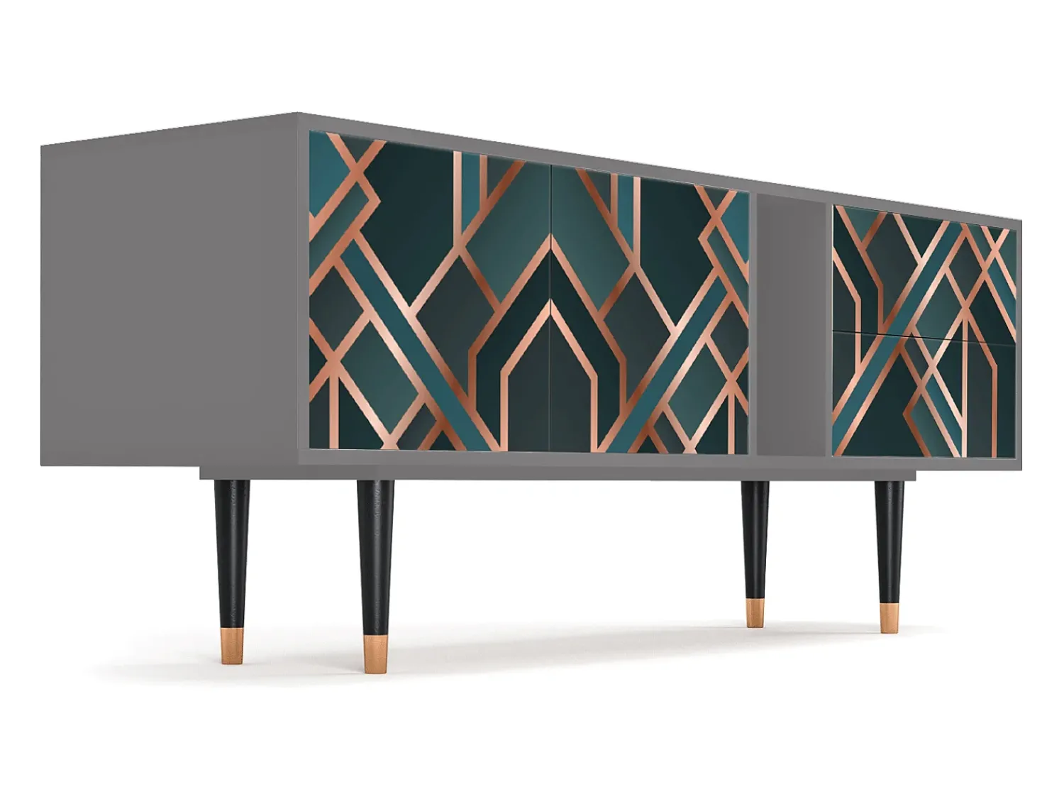 Móvel De Tv| Mueble de TV - 170х69х48 cm - T1 - Bronze Crossroad, Cinza Cinzento