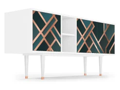New Mueble de TV - 150х69х41 cm - T5 - Bronze Crossroad, Branco Bege
