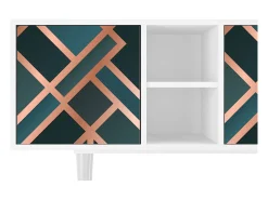 New Mueble de TV - 150х69х41 cm - T5 - Bronze Crossroad, Branco Bege