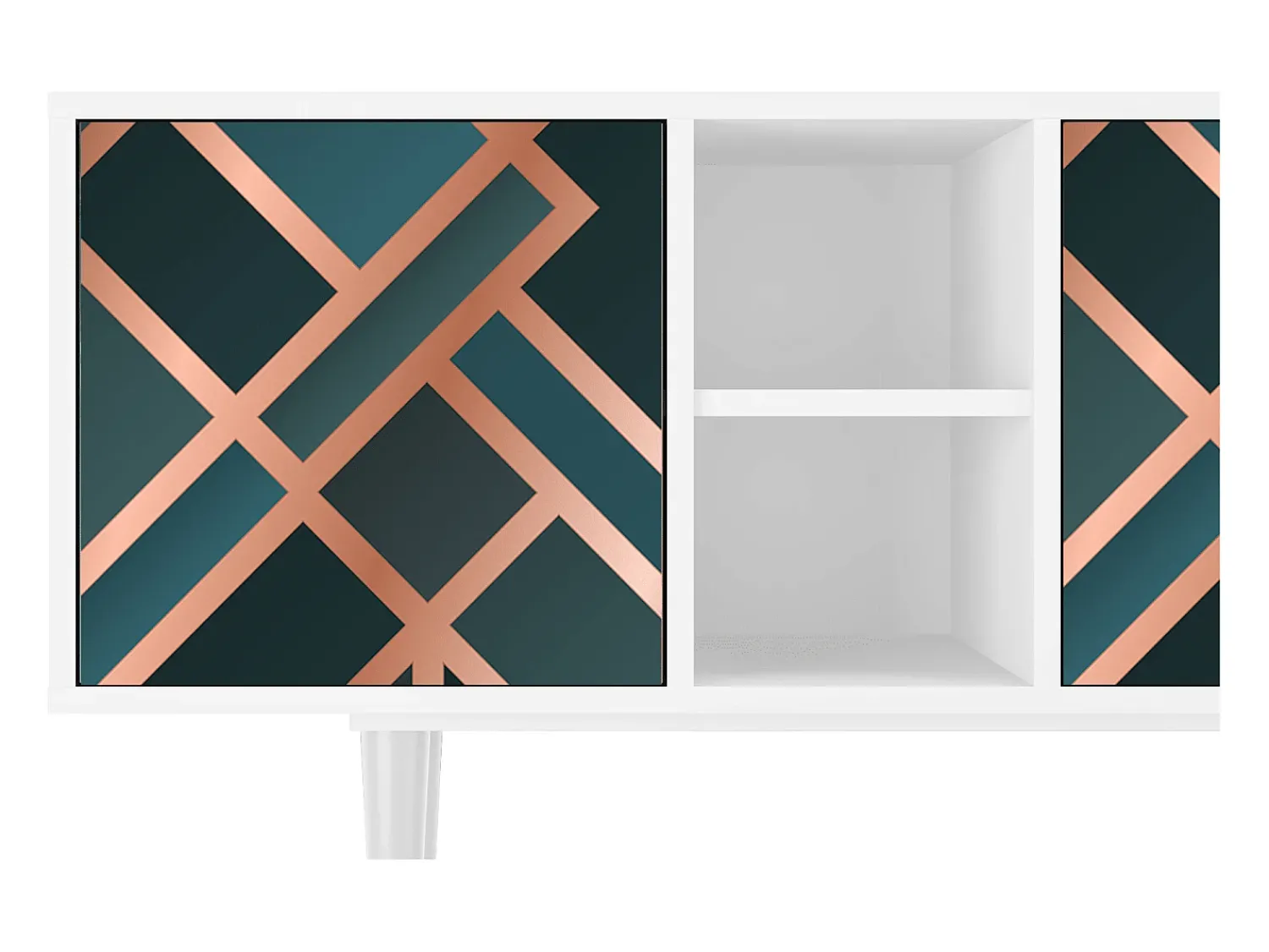 New Mueble de TV - 150х69х41 cm - T5 - Bronze Crossroad, Branco Bege