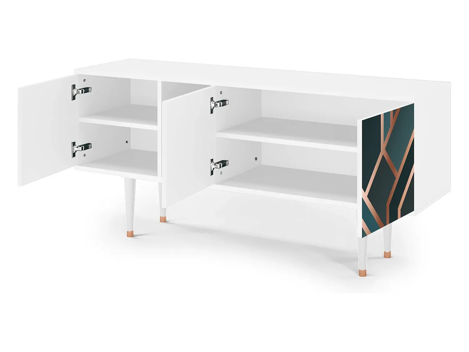 New Mueble de TV - 150х69х41 cm - T5 - Bronze Crossroad, Branco Bege