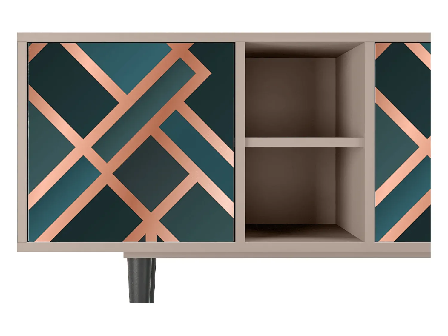 Móvel De Tv* Mueble de TV - 150х69х41 cm - T5 - Bronze Crossroad, Latte Bege