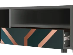 Móvel De Tv* Mueble de TV - 115х59х48 cm - T3 - Bronze Crossroad, Antracite Cinza antracite