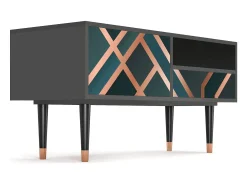 Móvel De Tv* Mueble de TV - 115х59х48 cm - T3 - Bronze Crossroad, Antracite Cinza antracite