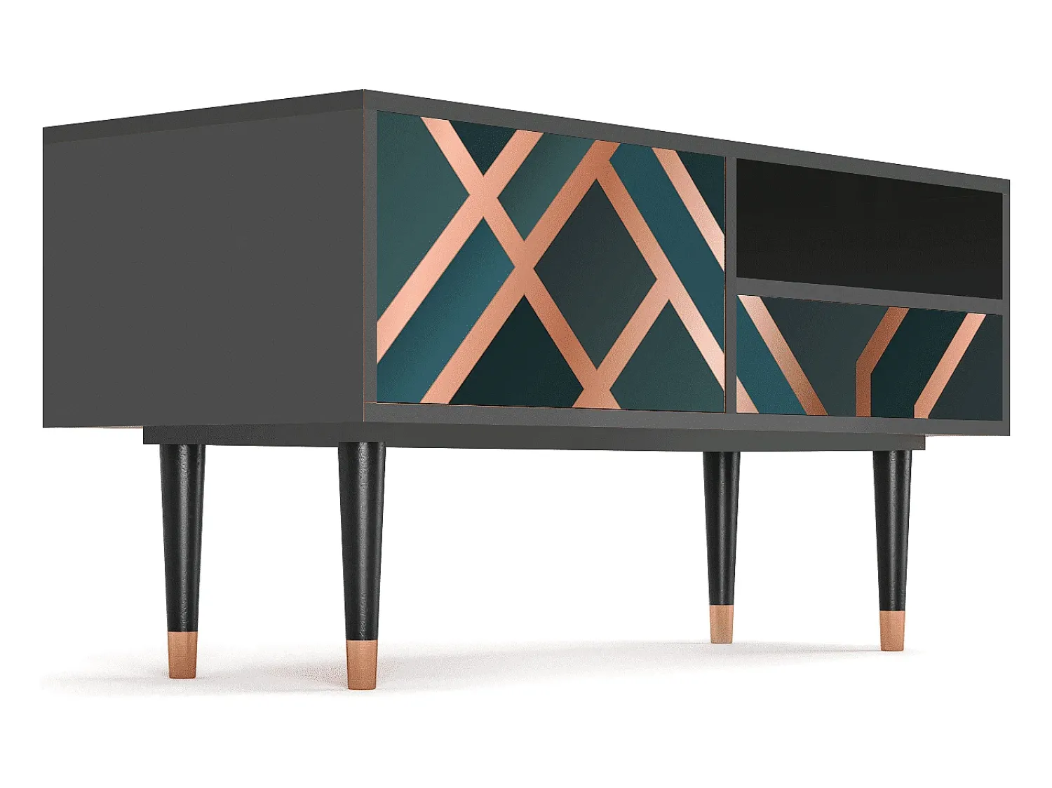 Móvel De Tv* Mueble de TV - 115х59х48 cm - T3 - Bronze Crossroad, Antracite Cinza antracite