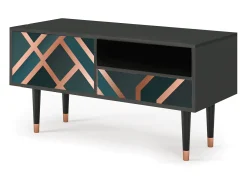 Móvel De Tv* Mueble de TV - 115х59х48 cm - T3 - Bronze Crossroad, Antracite Cinza antracite